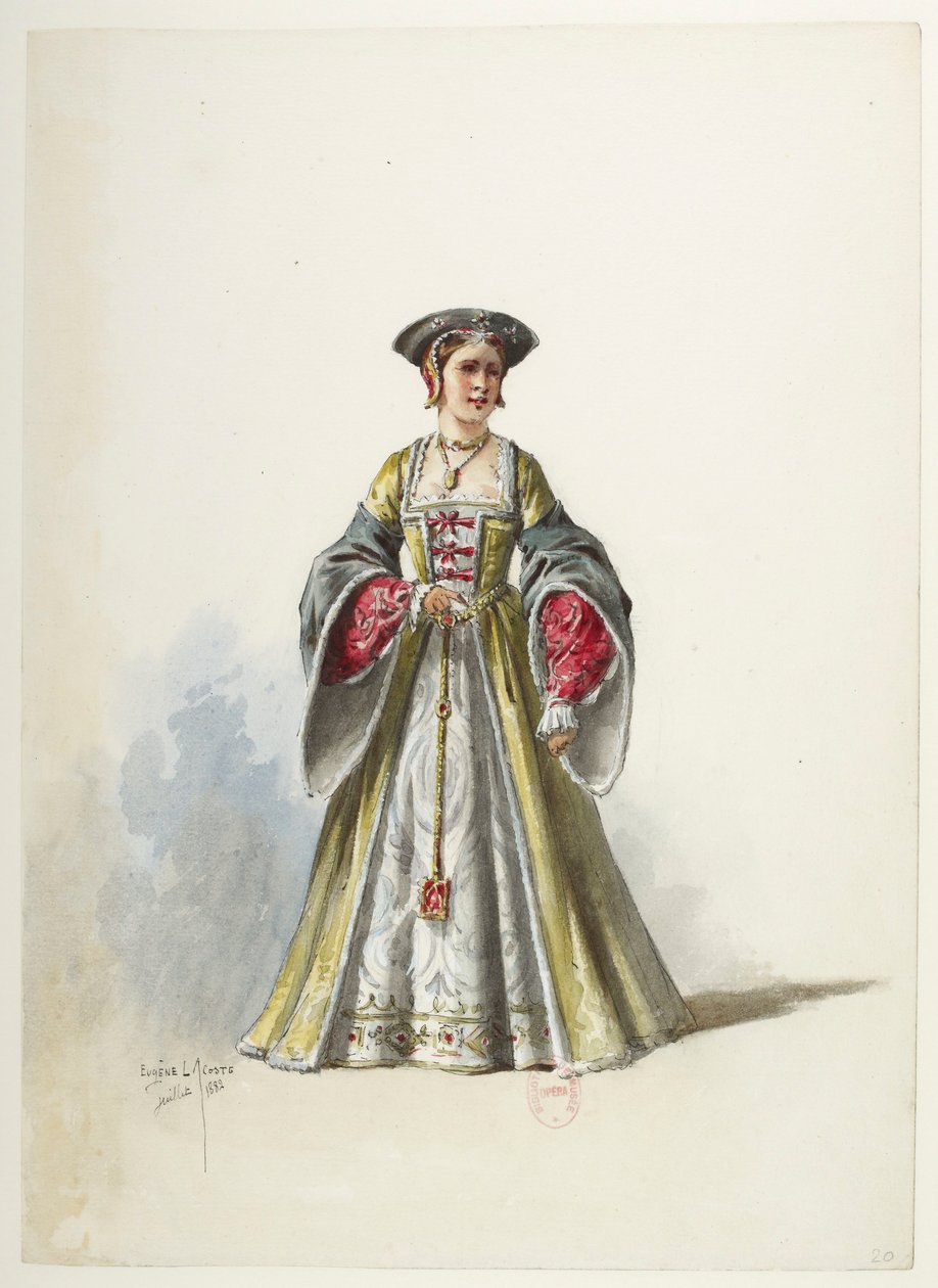Btv1b84558104 20 - Saint-Saëns - Henry VIII - Maquettes de costumes - Lacoste - 20th Costume af Eugene Lacoste