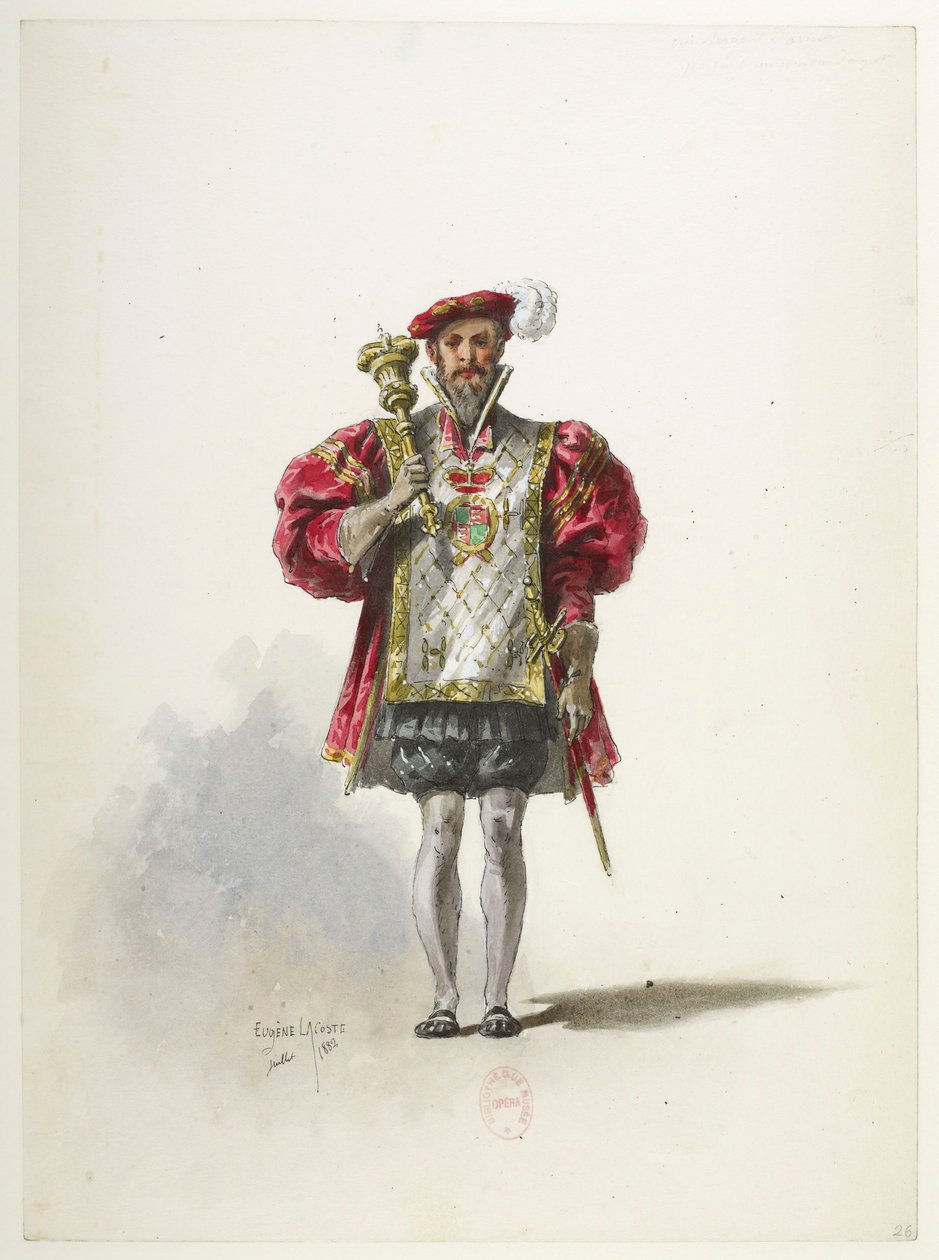 Btv1b84558104 26 - Saint-Saëns - Henrik VIII - Kostumemodeller - Lacoste - 26. En sergent med våben af Eugene Lacoste