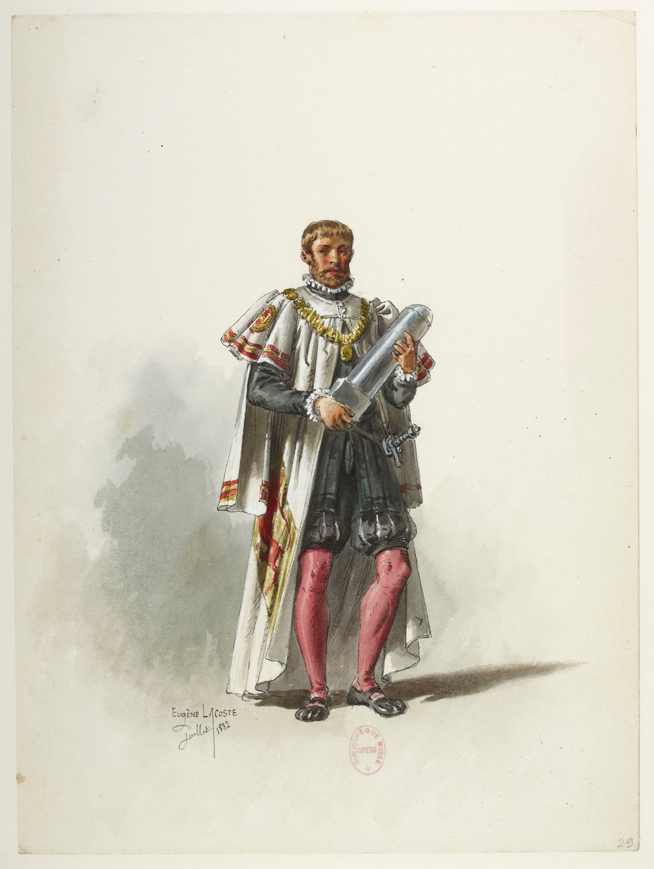 Btv1b84558104 29 - Saint-Saëns - Henry VIII - Maquettes de costumes - Lacoste - 29th Costume af Eugene Lacoste