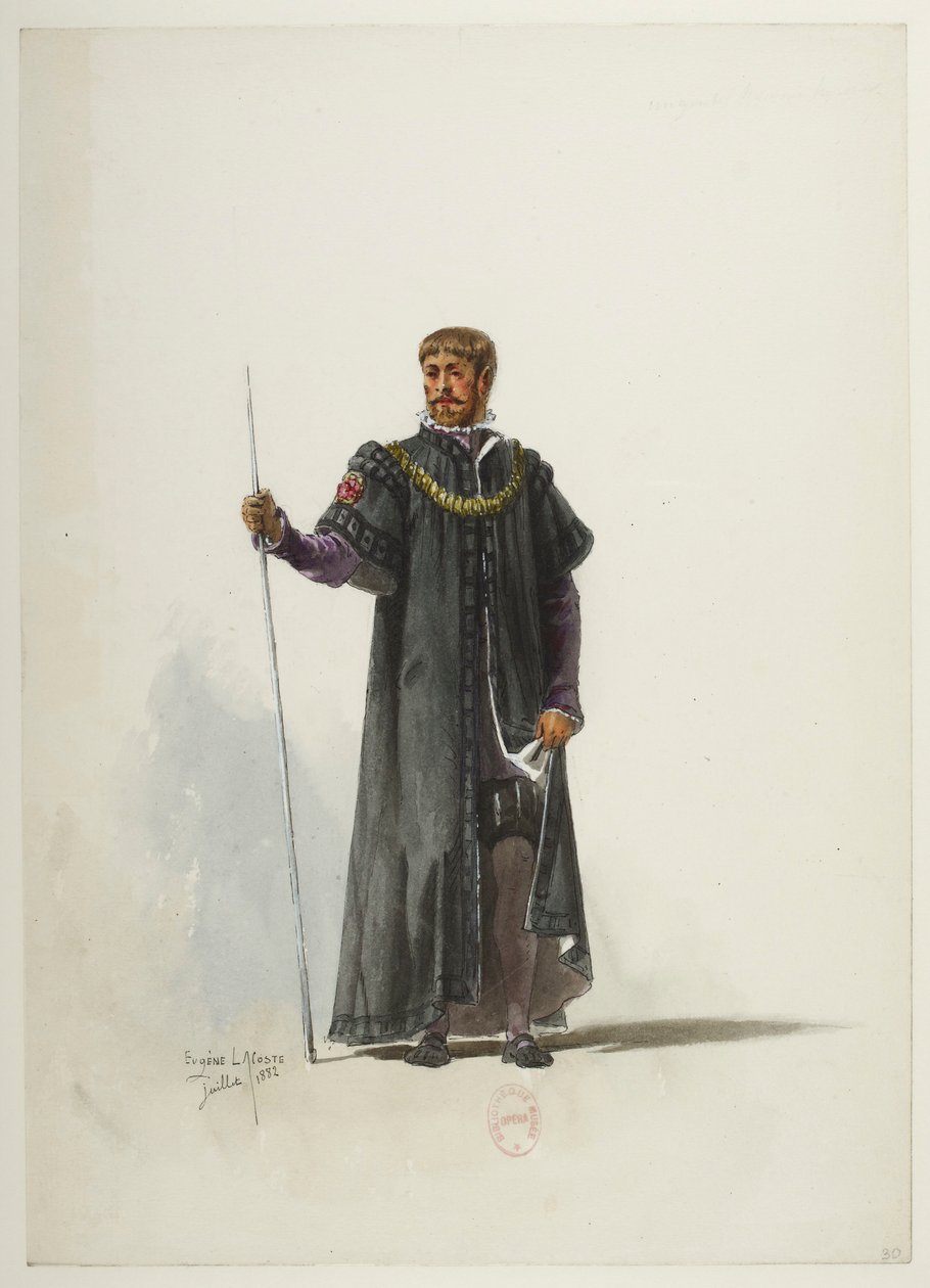 Btv1b84558104 30 - Saint-Saëns - Henry VIII - Maquettes de costumes - Lacoste - 30th Costume af Eugene Lacoste