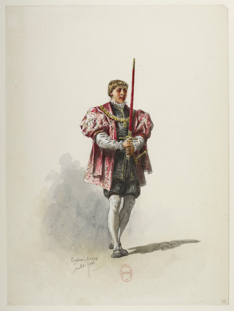 Btv1b84558104 31 - Saint-Saëns - Henry VIII - Maquettes de costumes - Lacoste - 31st Costume af Eugene Lacoste