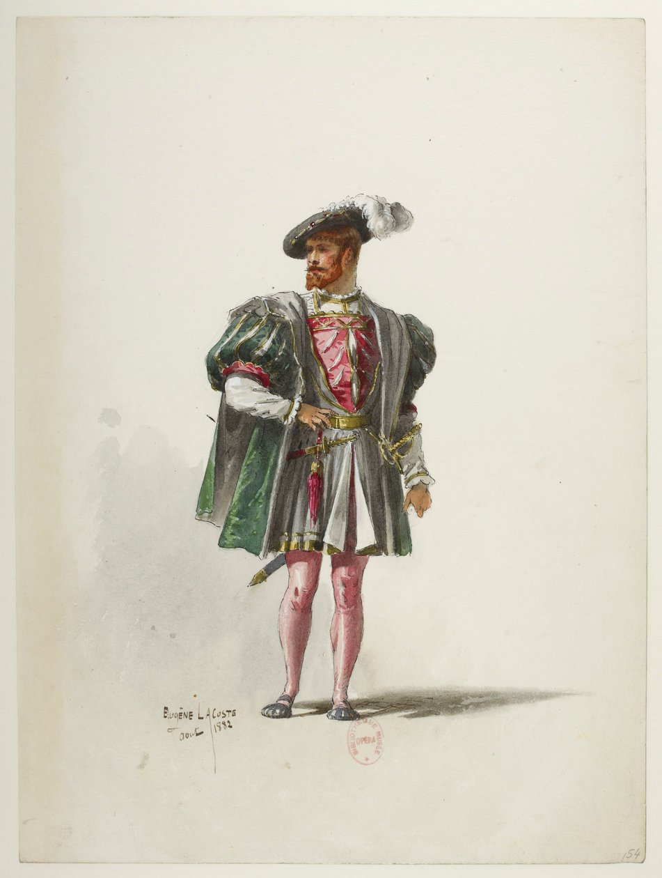 Btv1b84558104 54 - Saint-Saëns - Henry VIII - Maquettes de costumes - Lacoste - 54. Kostume af Eugene Lacoste