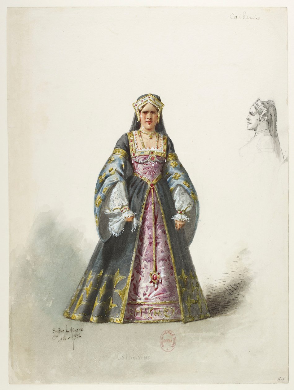 Btv1b84558104 61st - Saint-Saëns - Henry VIII - Maquettes de costumes - Lacoste - 61st Catherine Catherine af Eugene Lacoste
