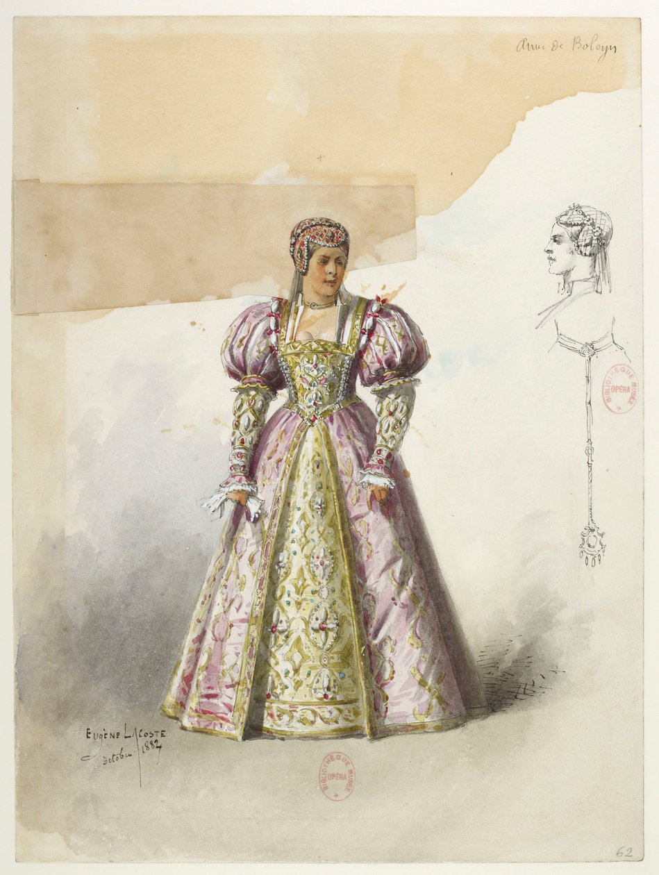 Btv1b84558104 62 - Saint-Saëns - Henrik VIII - Kostumemodeller - Lacoste - 62. Anne af Boleyn med collette af Eugene Lacoste