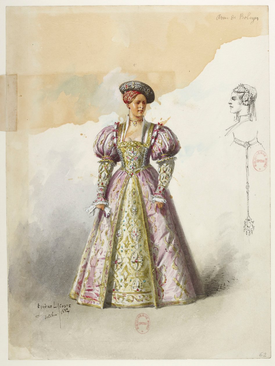 Btv1b84558104 63 - Saint-Saëns - Henrik VIII - Kostumemodeller - Lacoste - 62. Anne af Boleyn uden krave af Eugene Lacoste