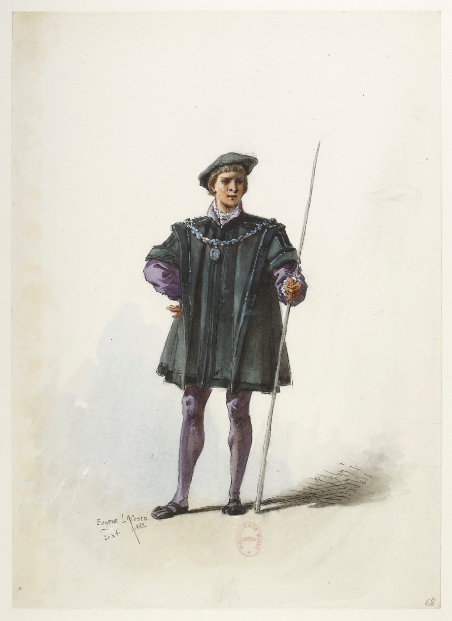 Btv1b84558104 70 - Saint-Saëns - Henry VIII - Maquettes de costumes - Lacoste - 68th Costume af Eugene Lacoste