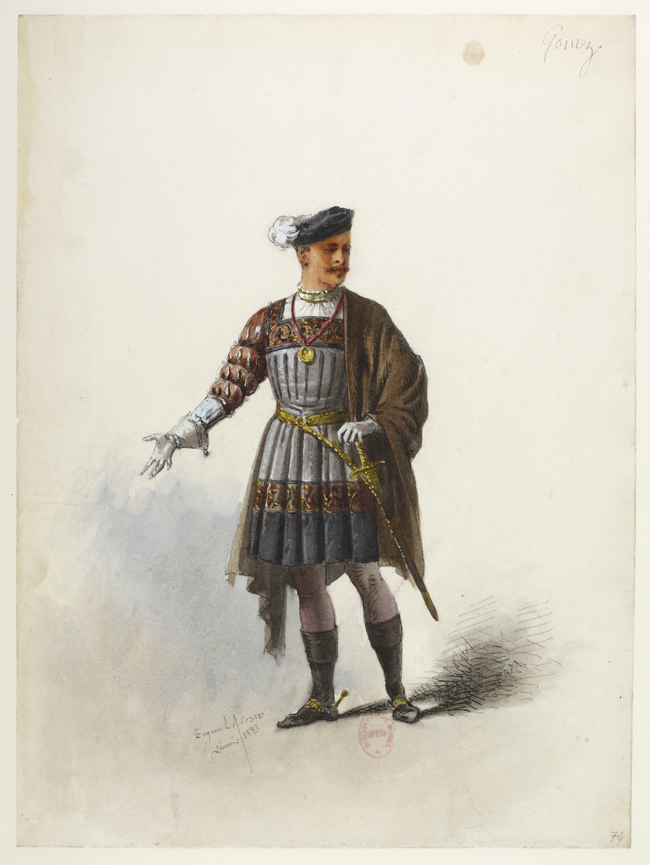 Btv1b84558104 78 - Saint-Saëns - Henrik VIII - Kostumemodeller - Lacoste - 74. Don Gomez de Feria af Eugene Lacoste