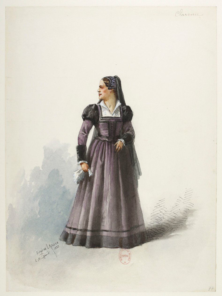 Btv1b84558104 81 - Saint-Saëns - Henry VIII - Maquettes de costumes - Lacoste - 77. Lady Clarence af Eugene Lacoste