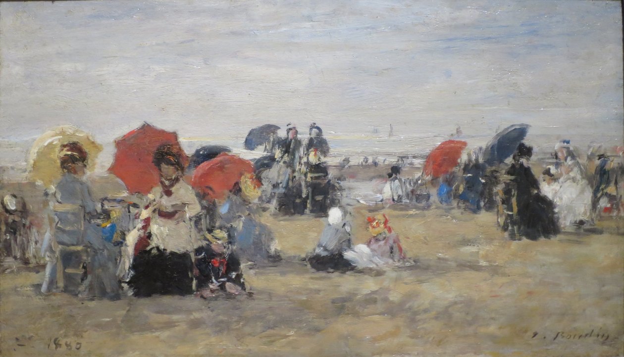 Stranden ved Trouville af Eugene Louis Boudin