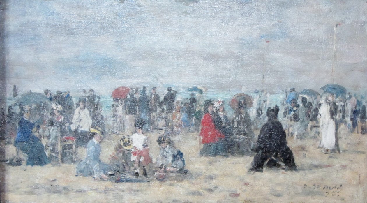 En la playa de Trouville af Eugene Louis Boudin