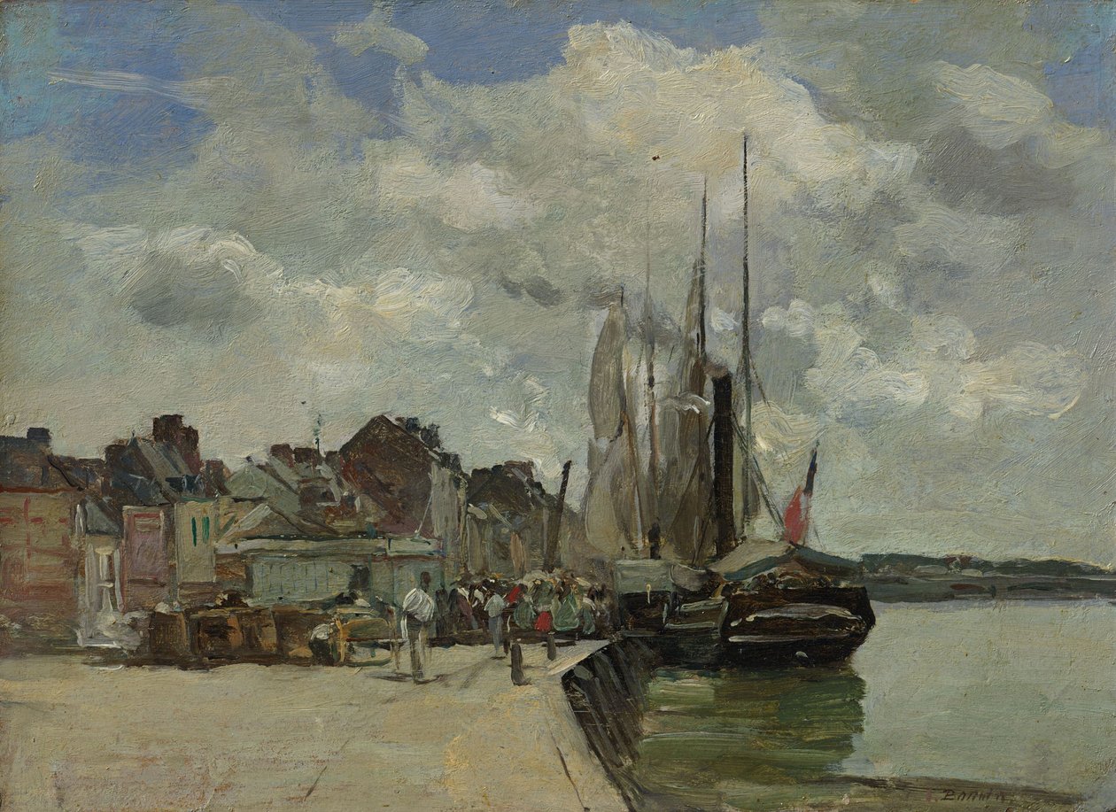 Tysk: Honfleur. Honfleur havn: Havnen af Eugene Louis Boudin