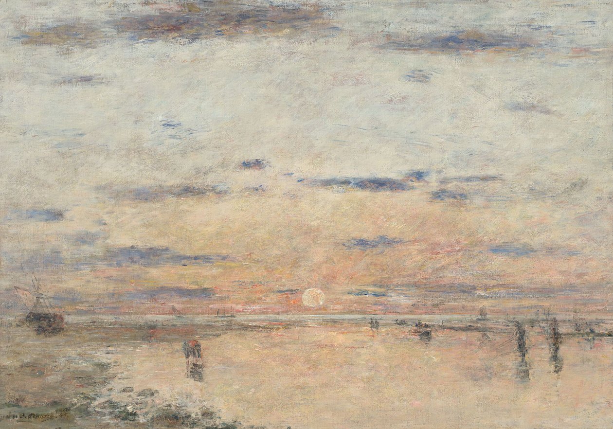 Tysk: Le Havre. Solnedgang på havet Le Havre: Solnedgang på havet af Eugene Louis Boudin