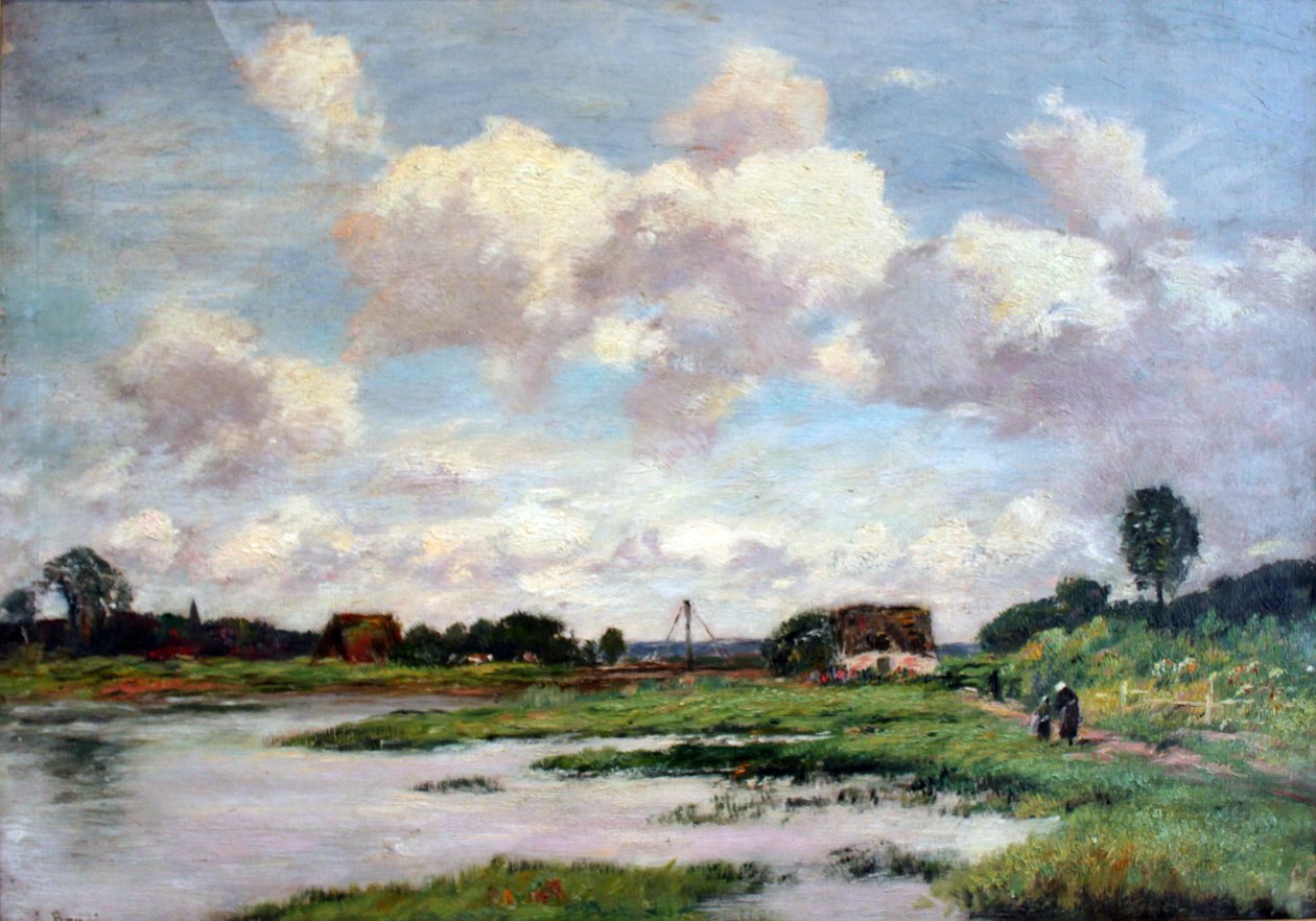 Norman Landscape (Landskab med høj himmel) af Eugene Louis Boudin