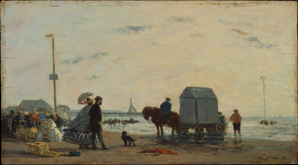 På stranden ved Trouville af Eugene Louis Boudin