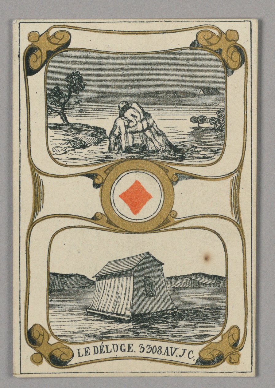 Syndfloden, spillekort fra sæt "Heroic Cards" eller "Great Men" af Eugène Moreau