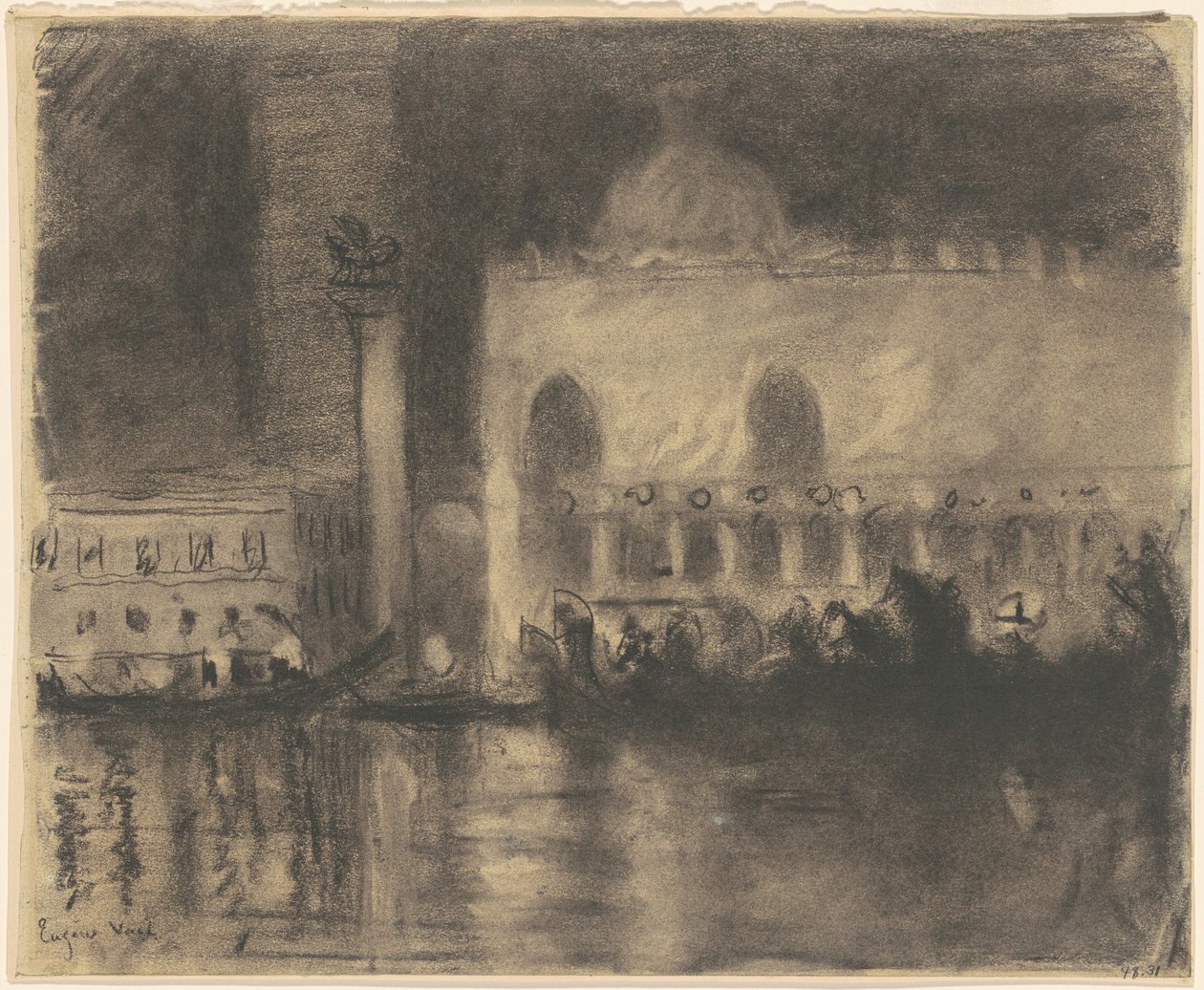 Minde om Venedig: Palazzo Ducale og Piazzetta af Eugène Vail