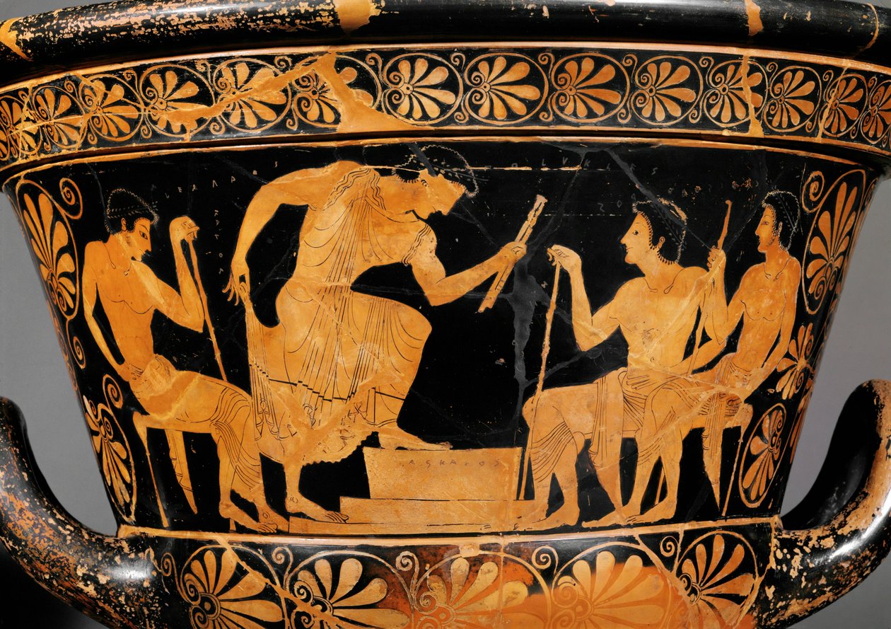 Attisk krater med røde figurer, kaldet Antaios-krateret ... af Euphronios
