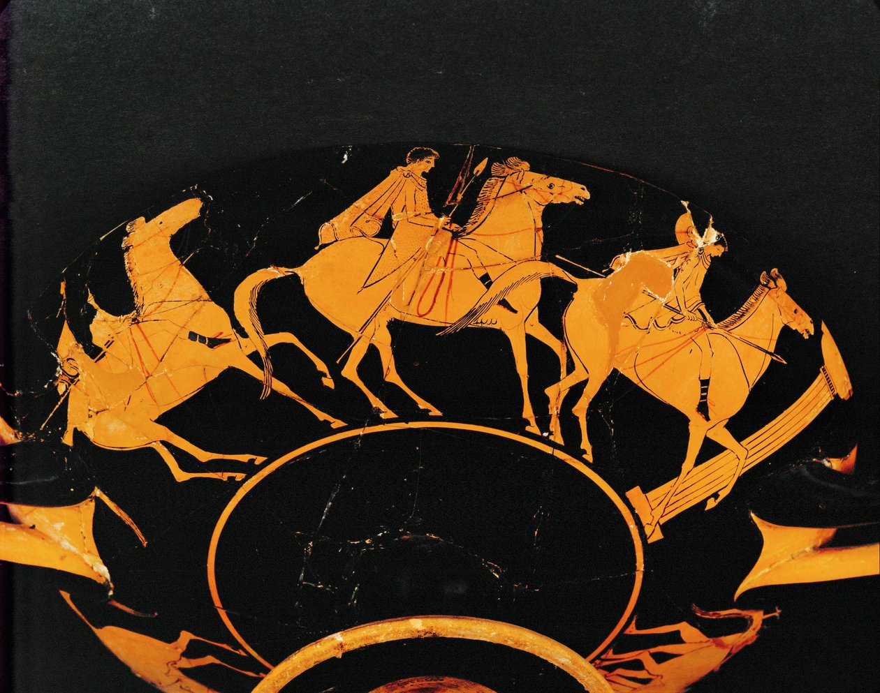 Ridescenen. Rødfiguret bæger fra Vulci, samme som 10-03-03/63 og 65 ... af Euphronios