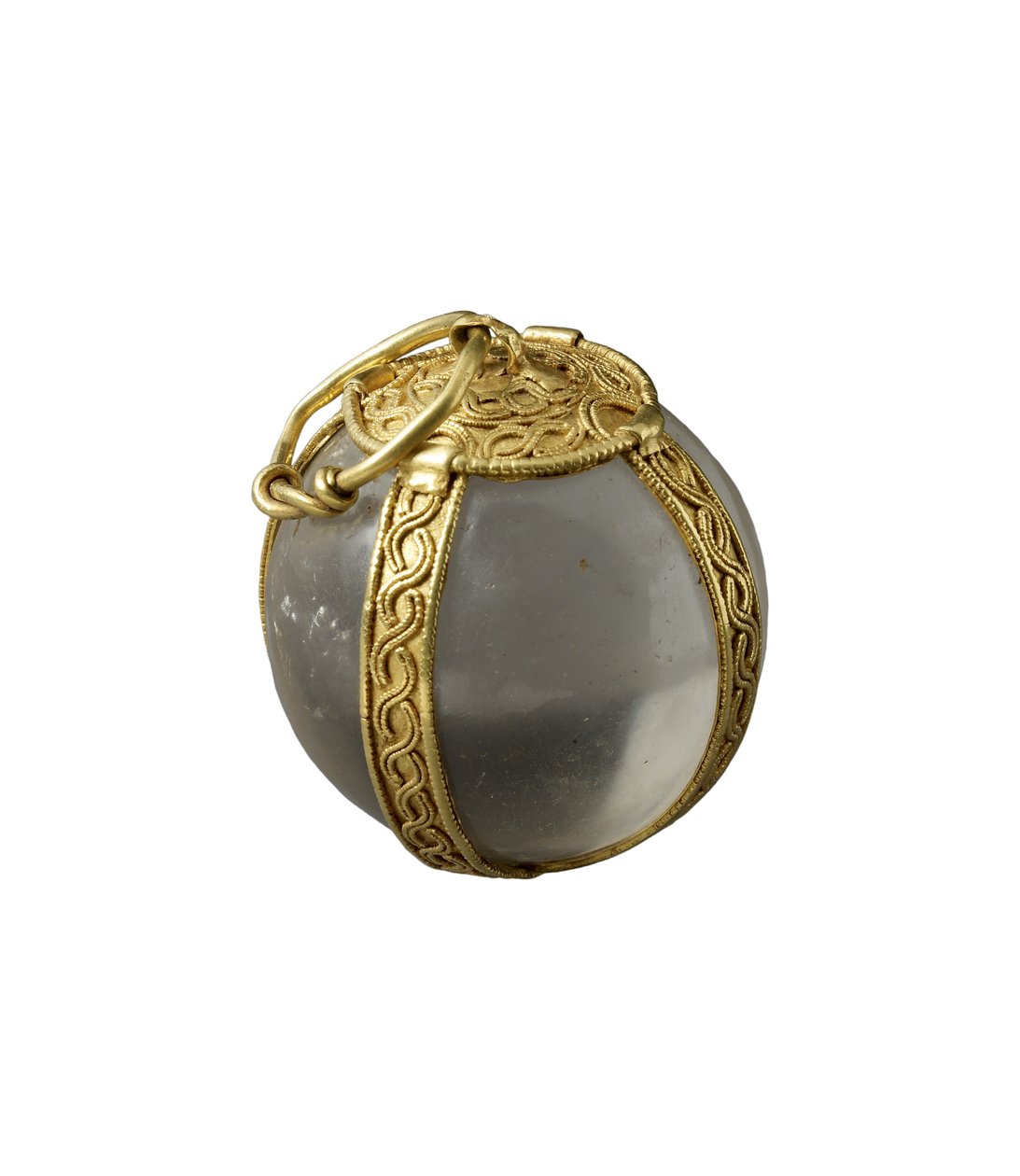 Krystalkugle vedhæng, migrationsperiode (Europa), 400-800 (guld, sten og krystal) af European
