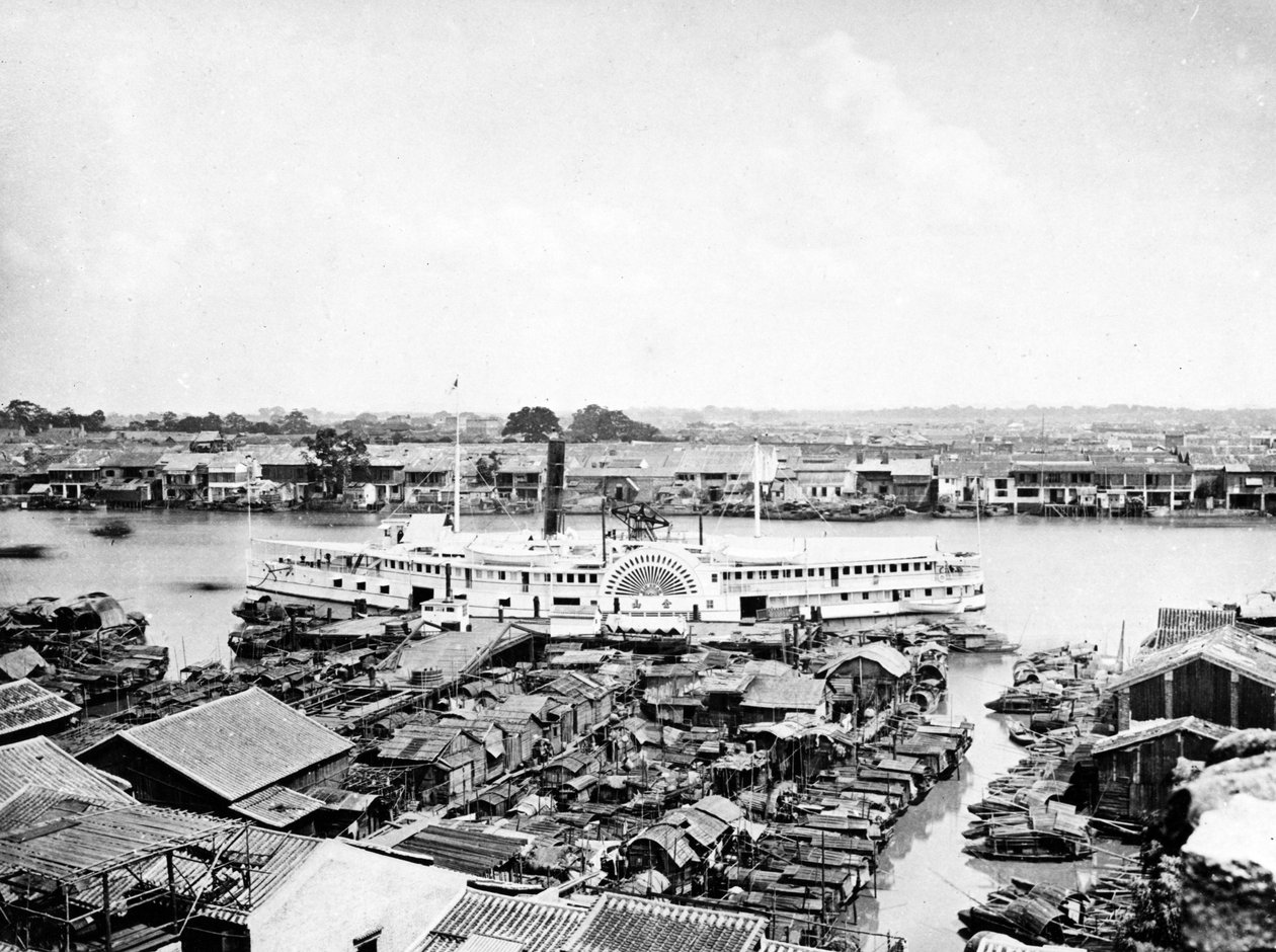 Det Gyldne Bjerg ved Canton Landing Place, ca. 1870 af European Photographer