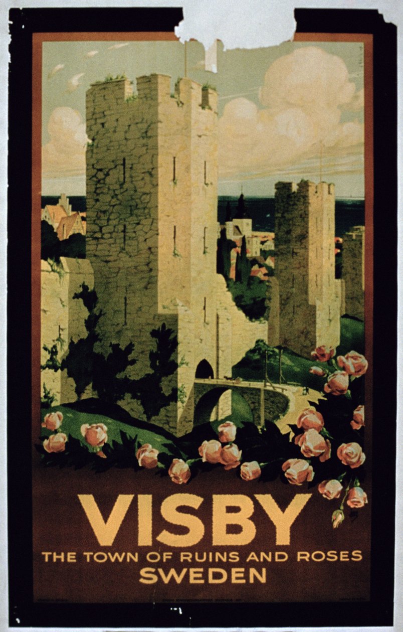 Plakat, der reklamerer for byen Visby, Sverige af European School