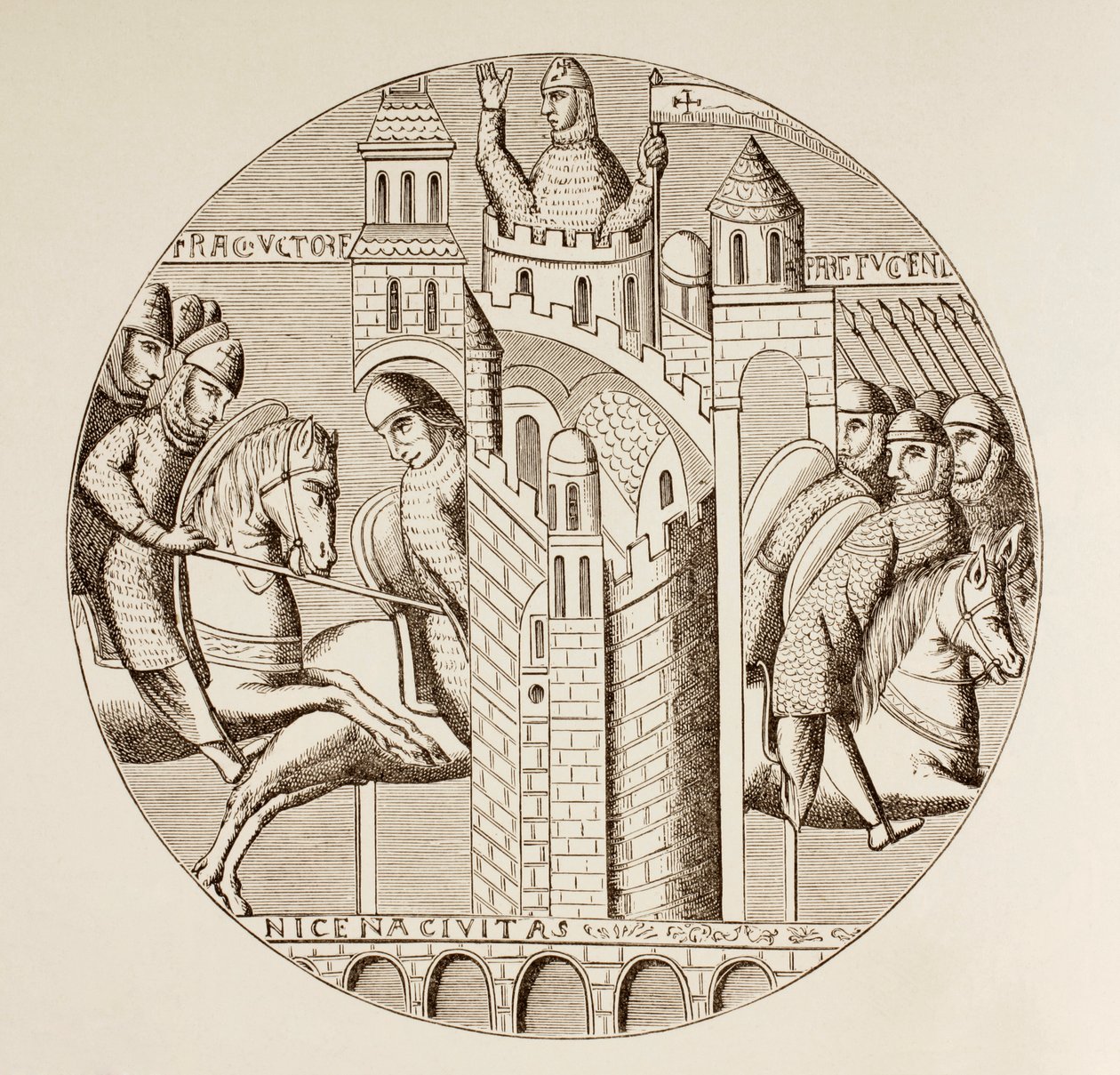 Korsfarernes indtog af Nicaea, Tyrkiet, i 1097, ca. 1880 af European School