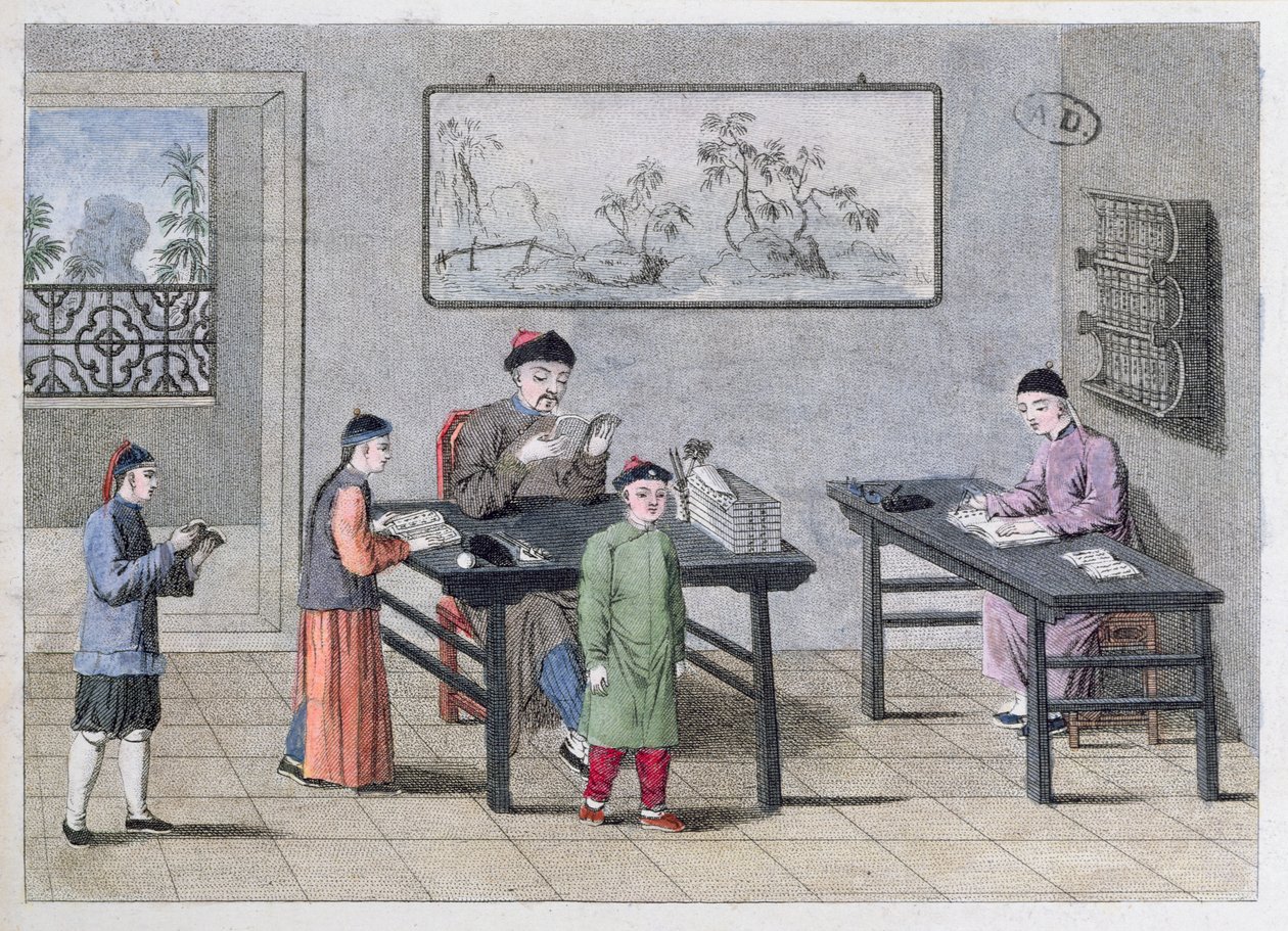 En kinesisk skole, ca. 1810 af European School