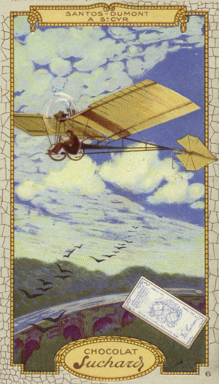 Alberto Santos-Dumont i St Cyr, Frankrig (chromolitho) af European School