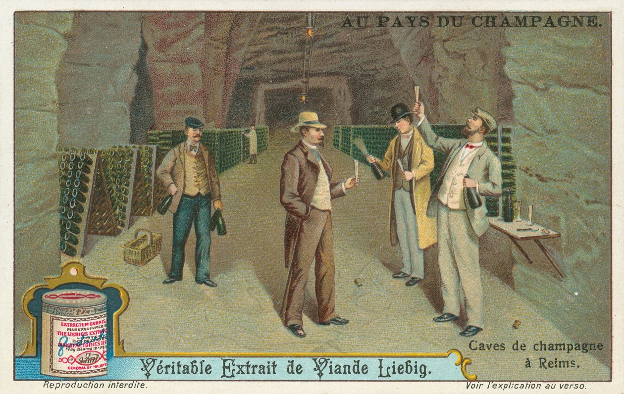 Champagne, Liebig-kort, begyndelsen af det 20. århundrede (chromo) af European School