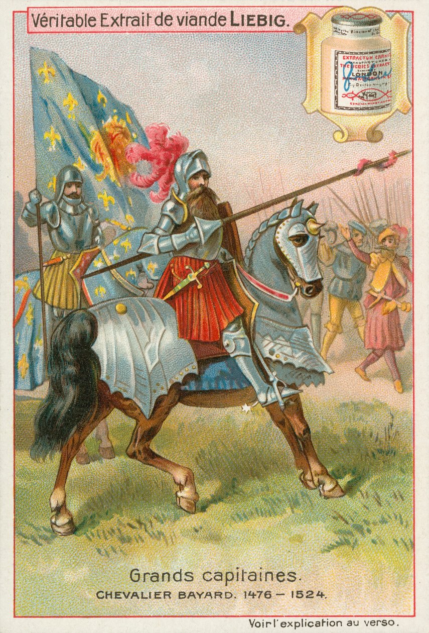 Chevalier Bayard, Liebig-kort, begyndelsen af det 20. århundrede (chromo) af European School