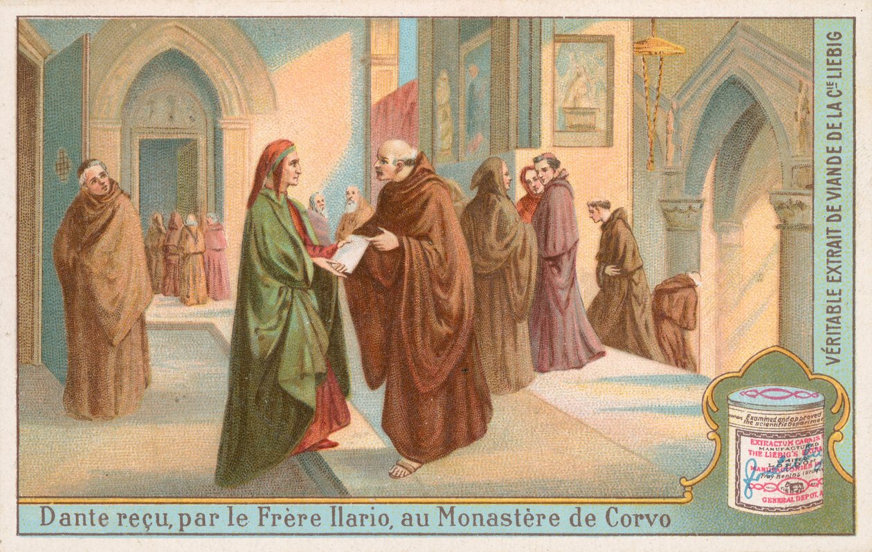 Dante, Liebig-kort, begyndelsen af det 20. århundrede (chromo) af European School