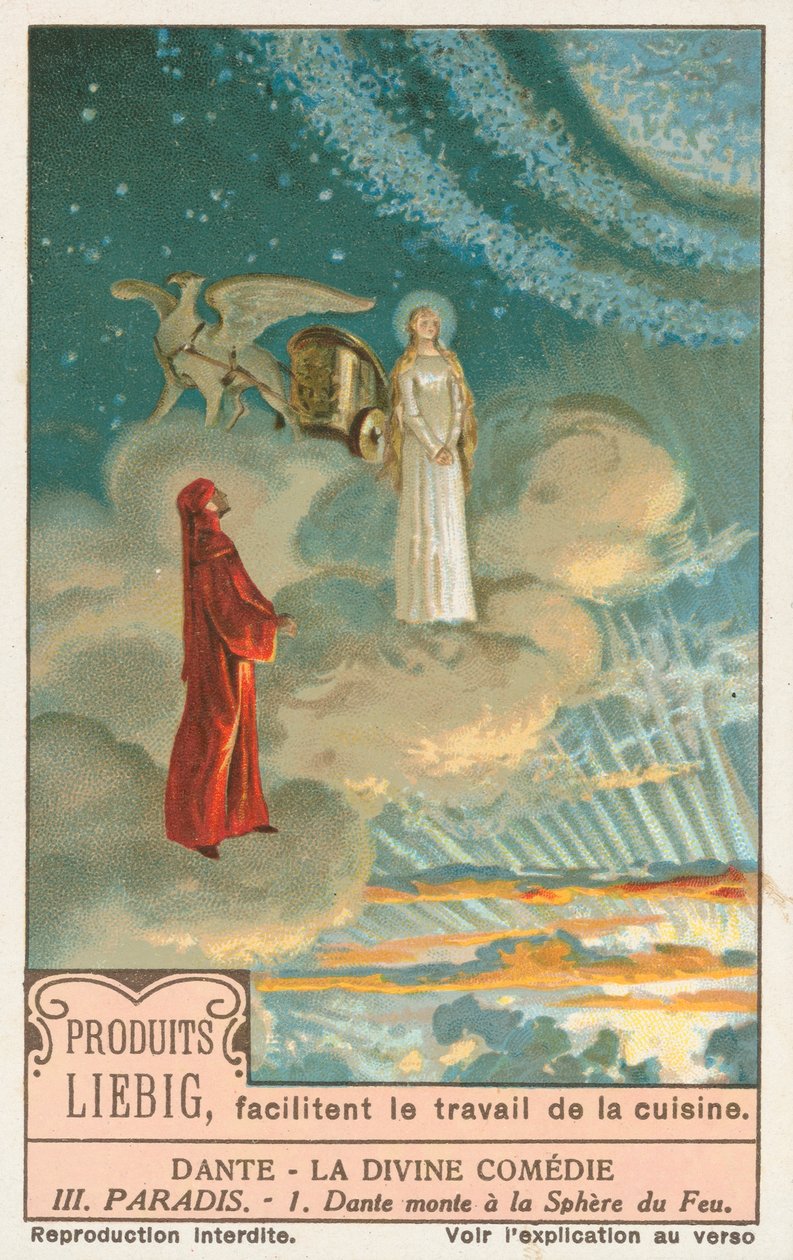 Dante, Den guddommelige komedie, Liebig-kort, begyndelsen af det 20. århundrede (chromo) af European School