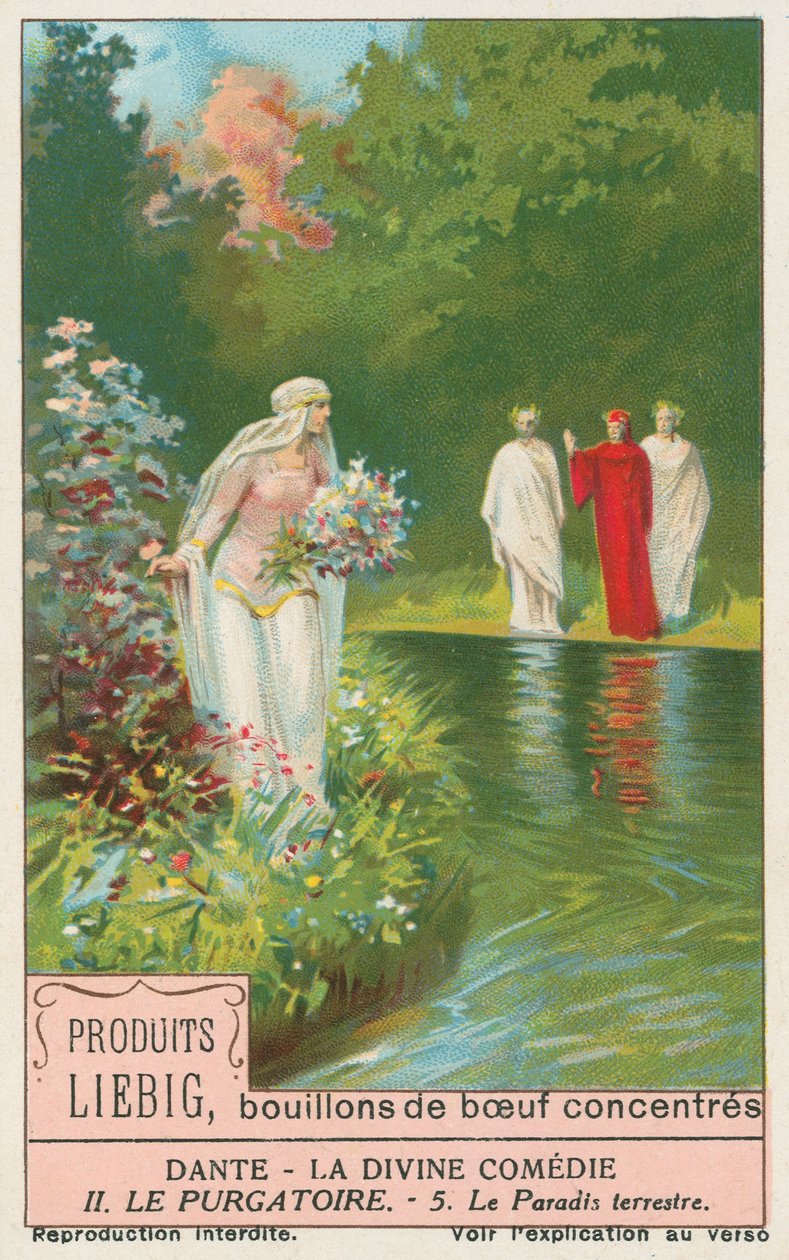 Dante, Den guddommelige komedie, Liebig-kort, begyndelsen af det 20. århundrede (chromo) af European School