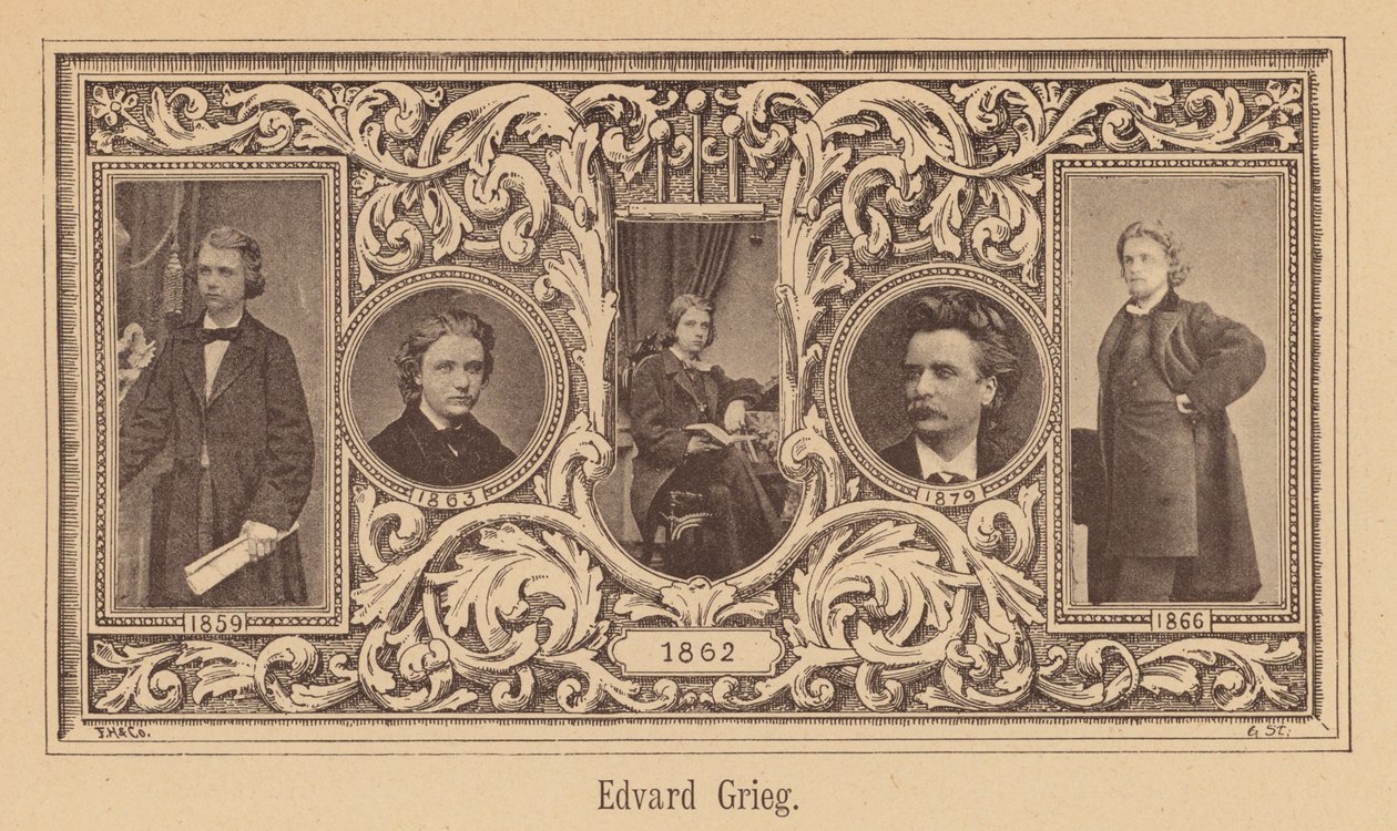 Edvard Grieg, norsk komponist (kobberstik) af European School