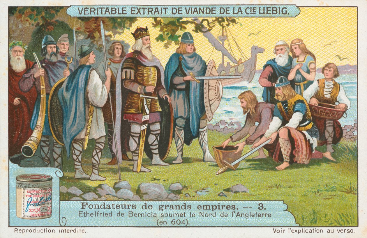 Ethelfried de Bernicia, Liebig-kort, begyndelsen af det 20. århundrede (chromo) af European School