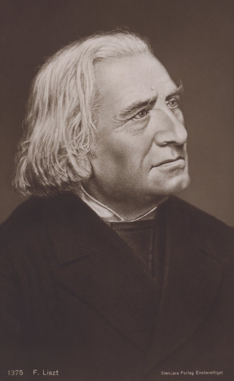 Franz Liszt, ungarsk komponist (litografi) af European School