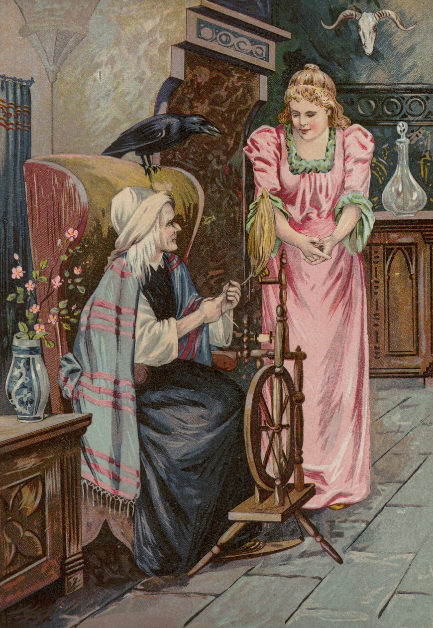 Grimms fortællinger: Briar Rose (chromolitho) af European School