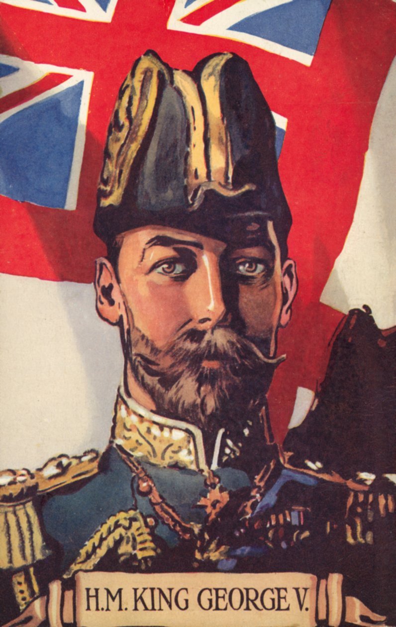 H.M. Kong George V (farvelitografi) af European School