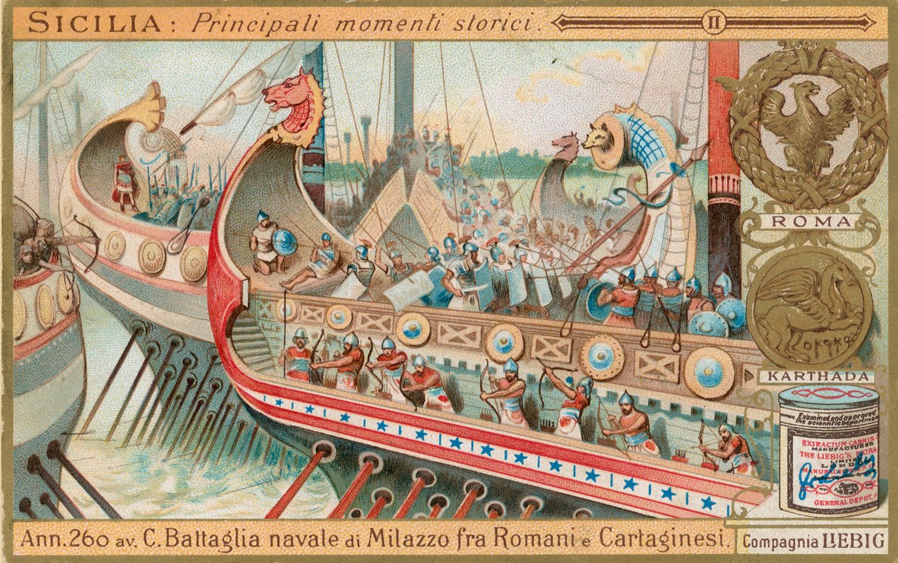 Siciliens historie, Liebig-kort, begyndelsen af det 20. århundrede (chromo) af European School