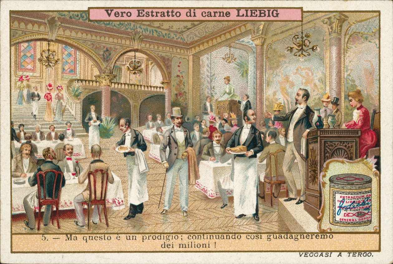 Forbedring af en restaurants økonomi efter ansættelse af en ny kok (chromolitho) af European School