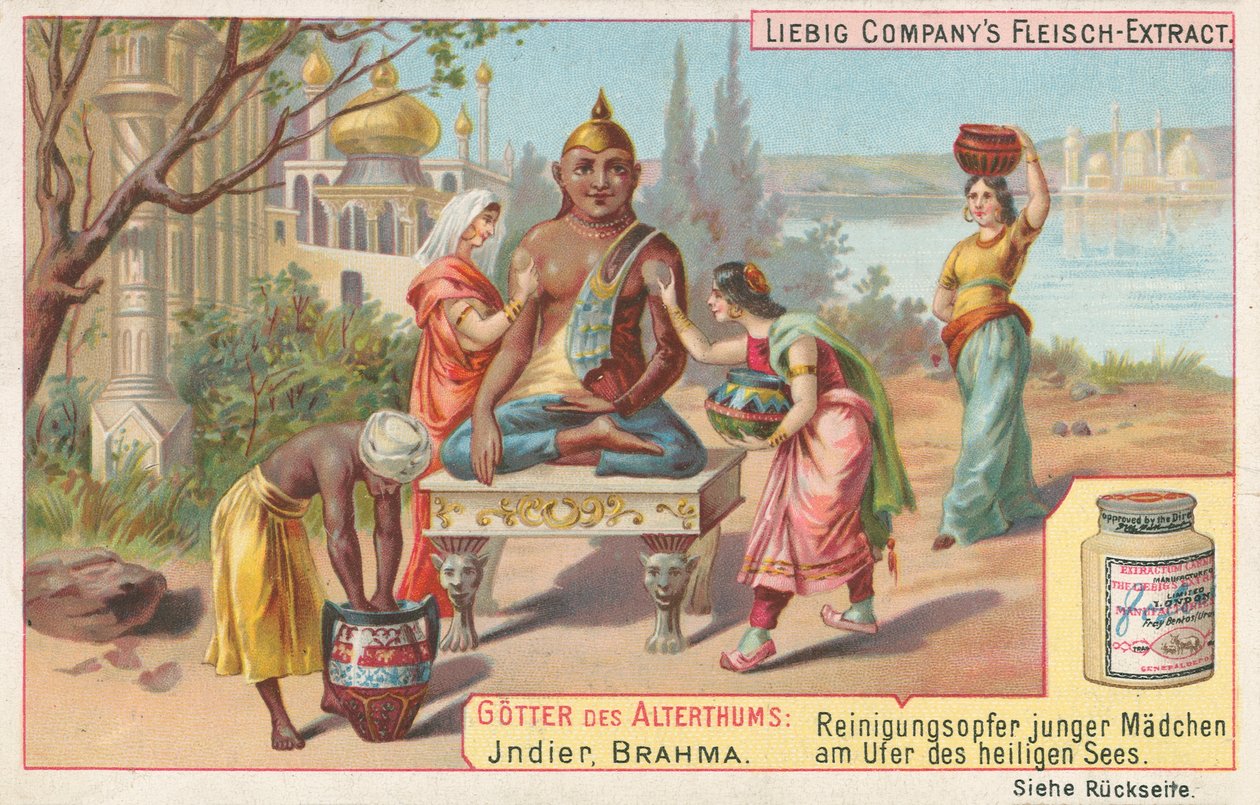 Indien, Brahma, Liebig-kort, begyndelsen af det 20. århundrede (chromo) af European School