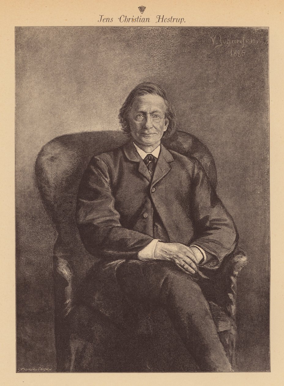 Jens Christian Hostrup, dansk digter og dramatiker (kobberstik) af European School