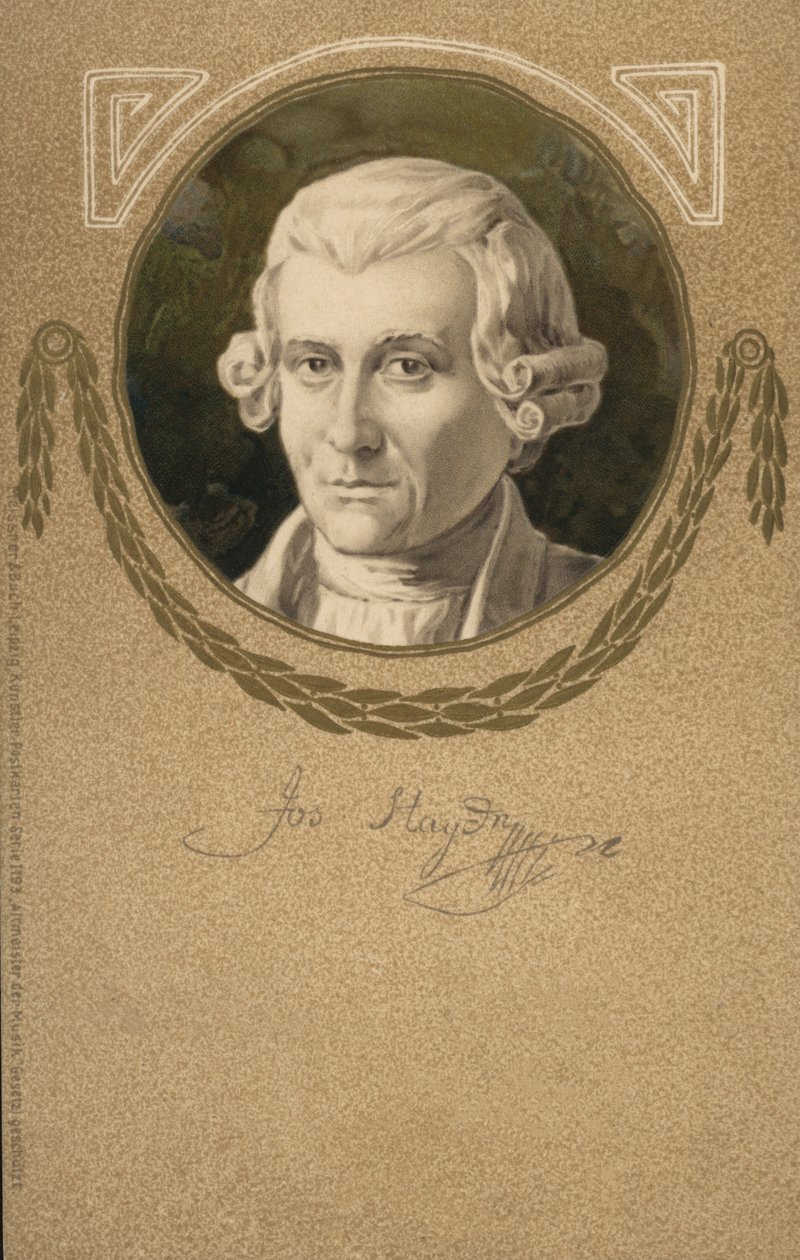 Joseph Haydn (farvelitografi) af European School