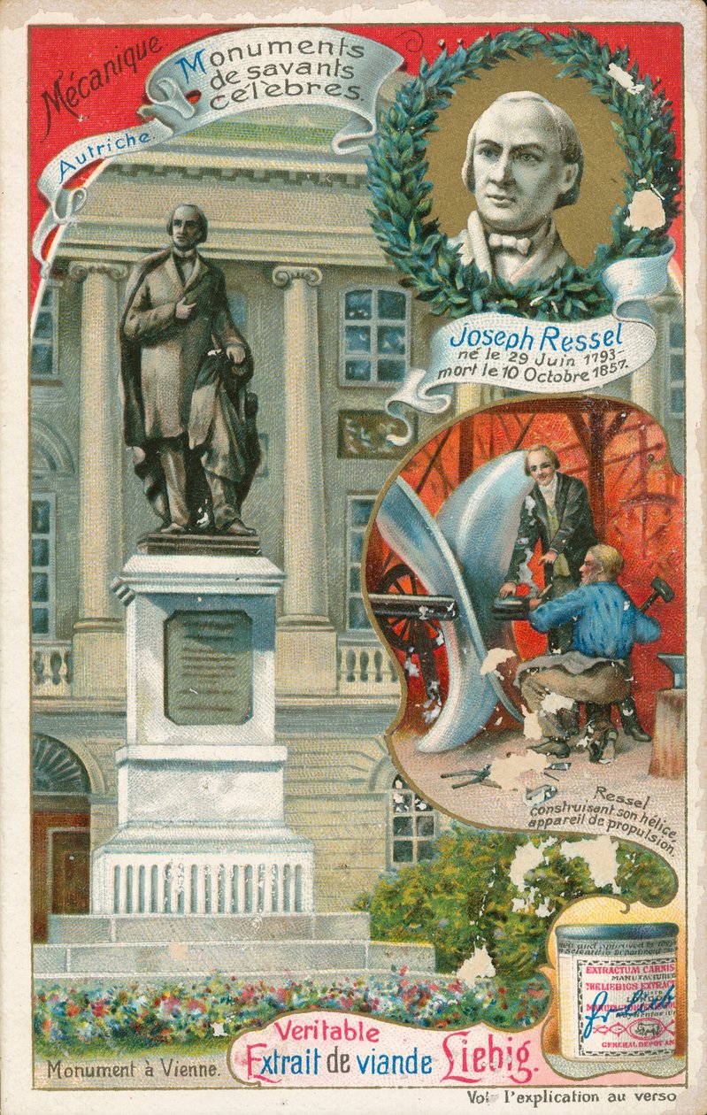 Joseph Ressel, Liebig-kort, begyndelsen af det 20. århundrede (chromo) af European School
