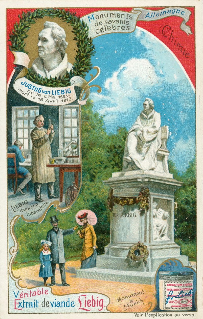 Justus von Liebig, Liebig-kort, begyndelsen af det 20. århundrede (chromo) af European School