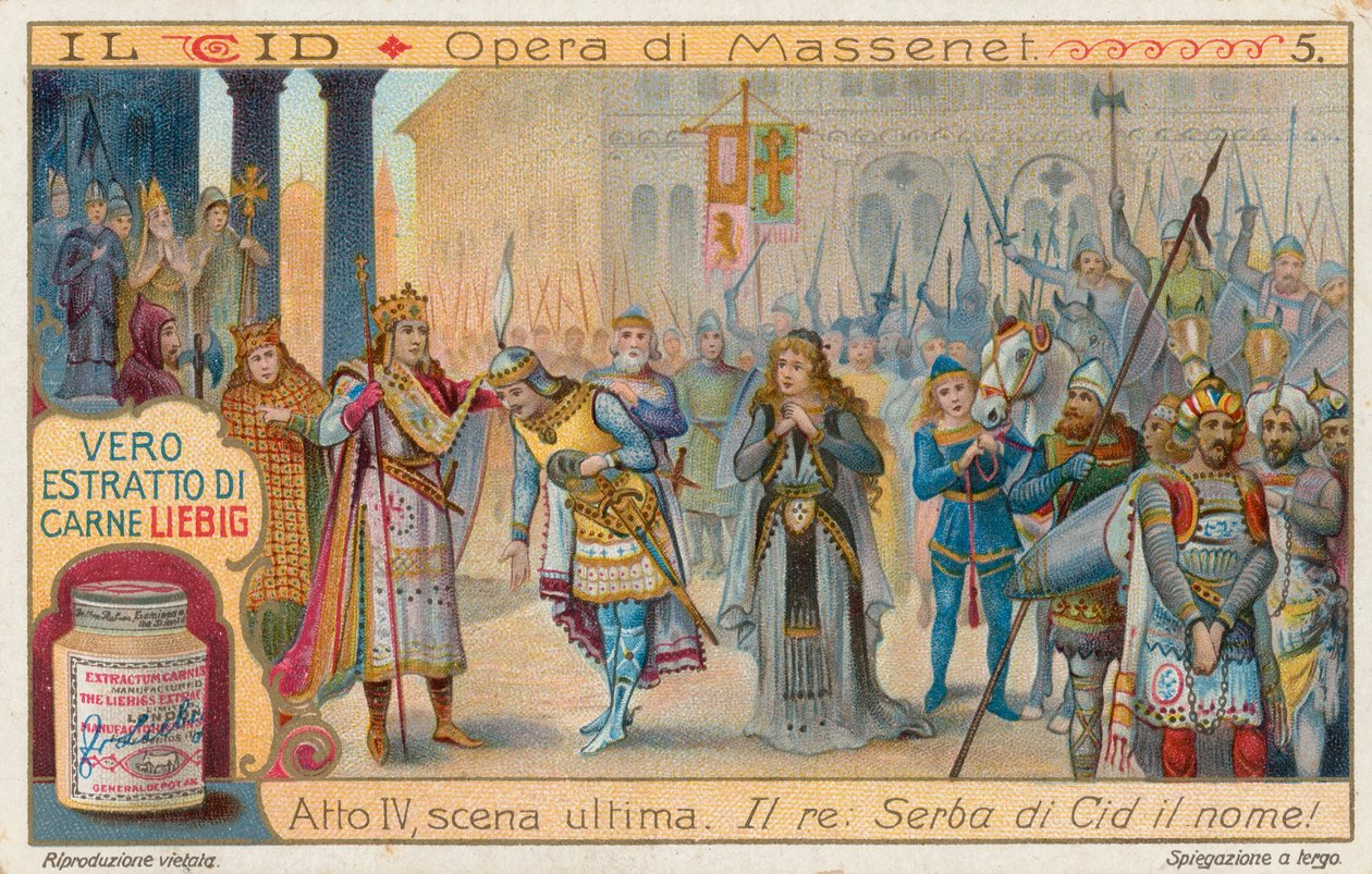 Le Cid af Massenet, Liebig-kort, begyndelsen af det 20. århundrede (chromo) af European School