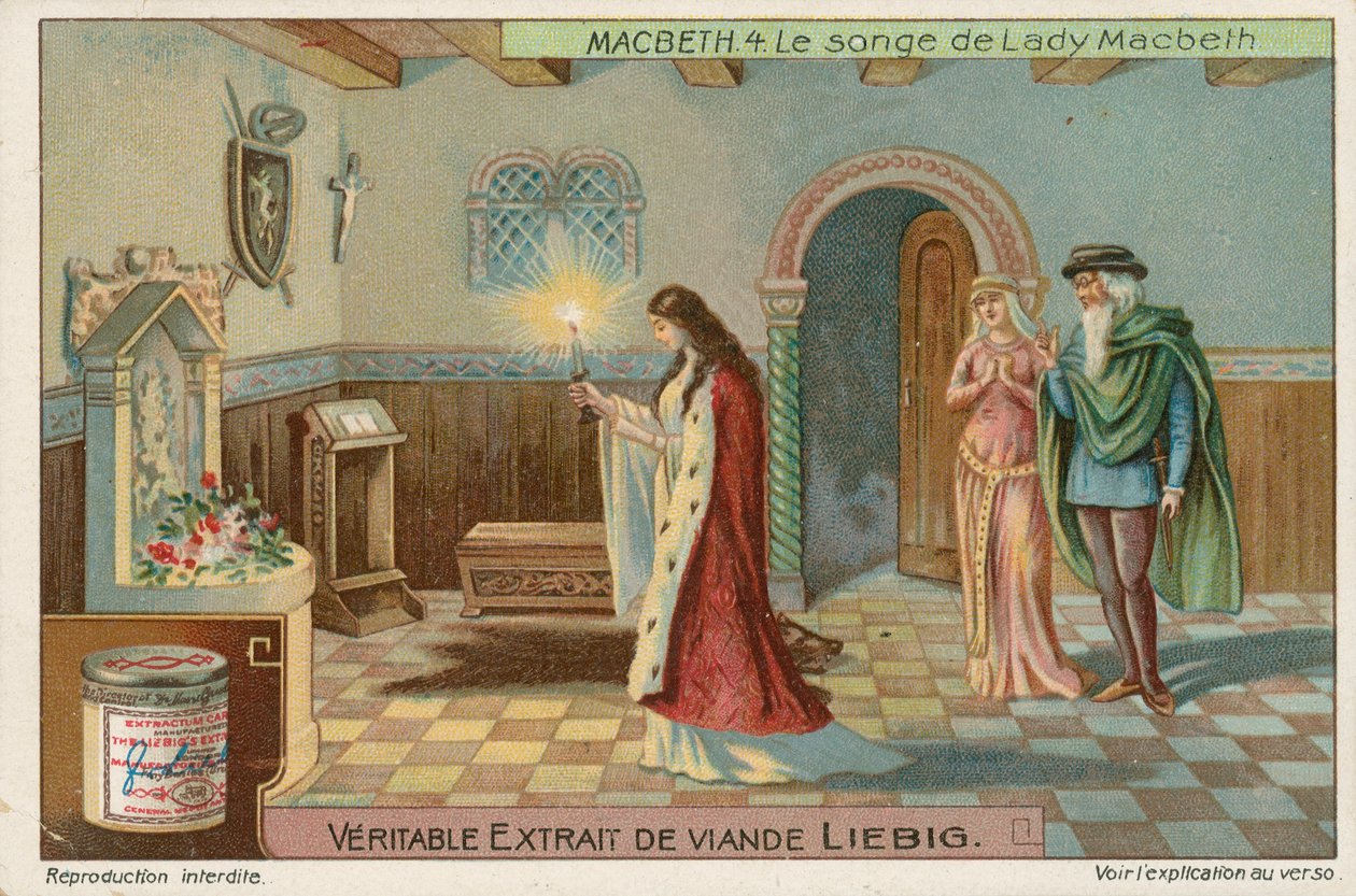 Macbeth, Liebig-kort, begyndelsen af det 20. århundrede (chromo) af European School