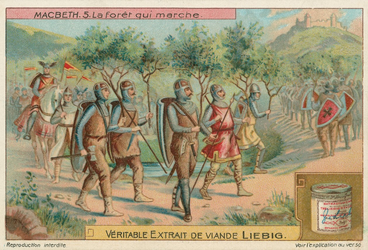 Macbeth. The forest that marched, Liebig-kort, begyndelsen af det 20. århundrede (chromo) af European School