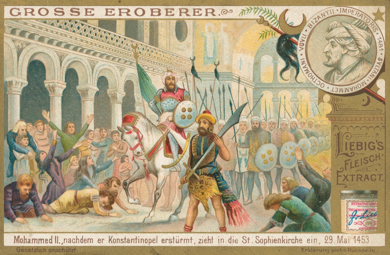 Muhammed II i Konstantinopel, Liebig-kort, begyndelsen af det 20. århundrede (chromo) af European School