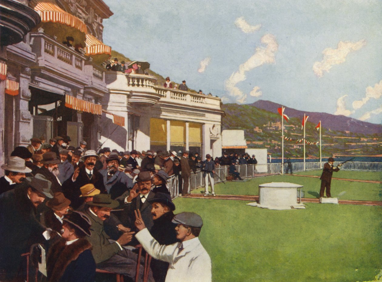 Monte-Carlo, Le Tir aux Pigeons (farvelitografi) af European School